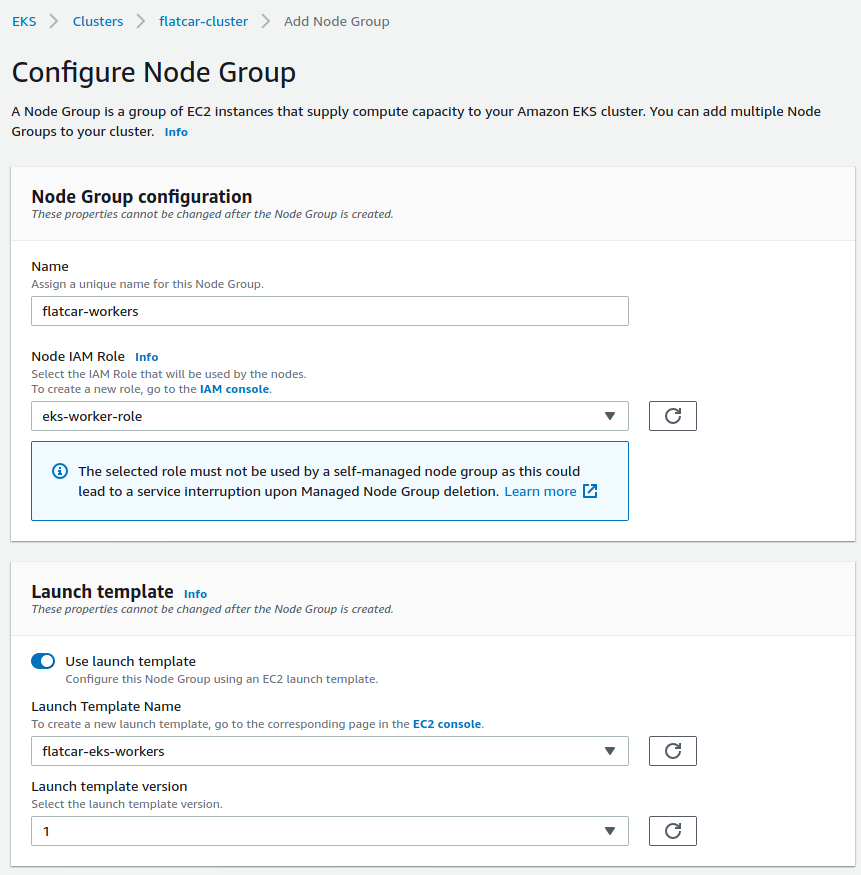 Capture of the Node Group configuration